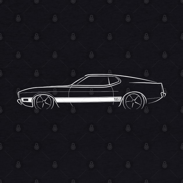 1973 Ford Mustang Mach 1 - profile stencil, white by mal_photography